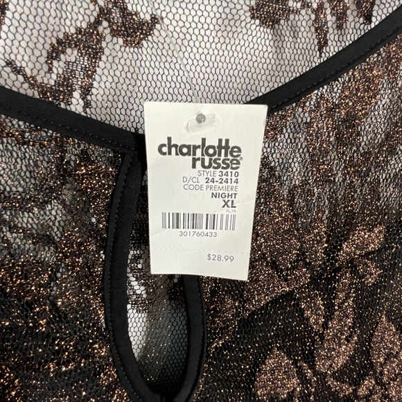 Charlotte Russe Black Gold Lace Dress US Women’s XL NWT! - Picture 6 of 7